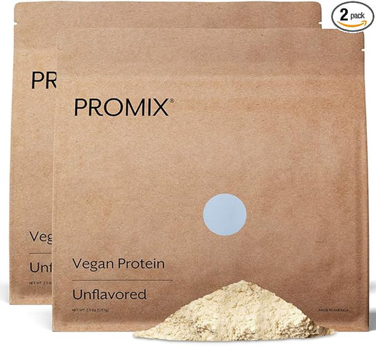 Promix Plant-Based Vegan Protein Powder, Unflavored 5lb Bulk B-12 -