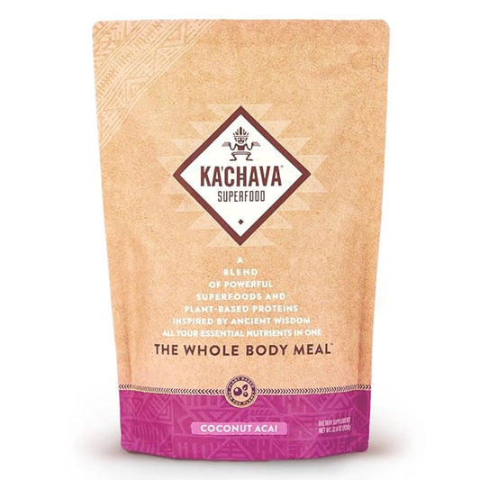 Ka’Chava All-In-One Nutrition Shake Blend, Coconut 85+ Superfoods, 25g Plant-Based 2lb