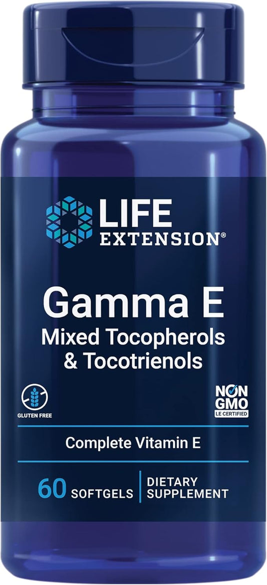 Life Extension Gamma E Mixed Tocopherols 60 Softgels 90 Vegetarian