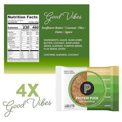 Protein Puck Plant Based Bars 13-17 grams 16 Count (1 Pack)