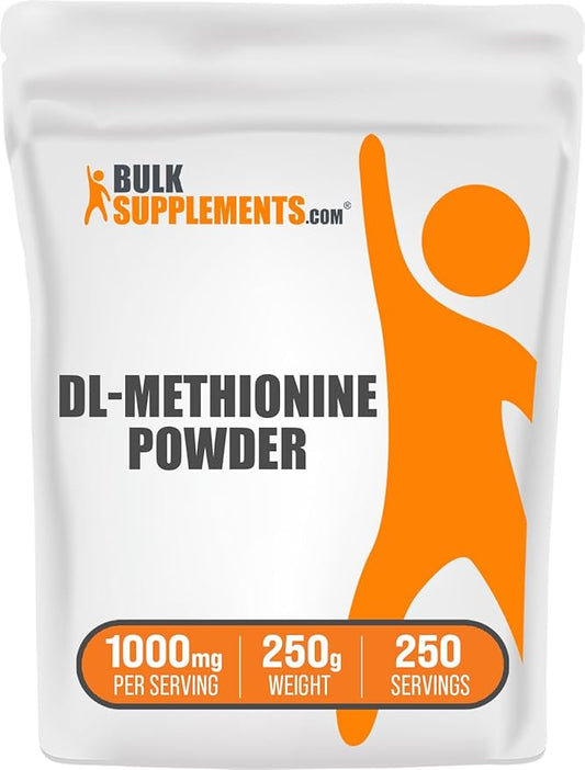 BulkSupplements.com DL-Methionine Powder - Amino Acids Supplement - Choline Supplements - Methionine Supplement - Amino Acid Nutritional Supplements (250 Grams - 8.8 oz)
