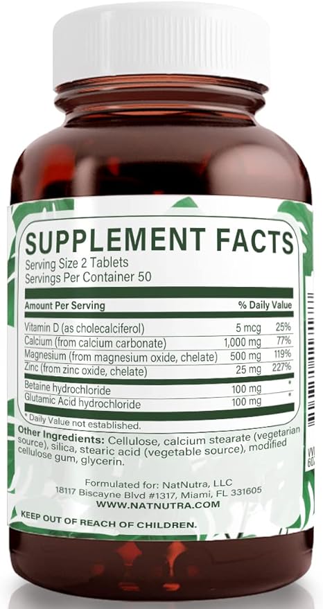 Natural Nutra Calcium Magnesium Zinc Supplement D3 for (100 Count)