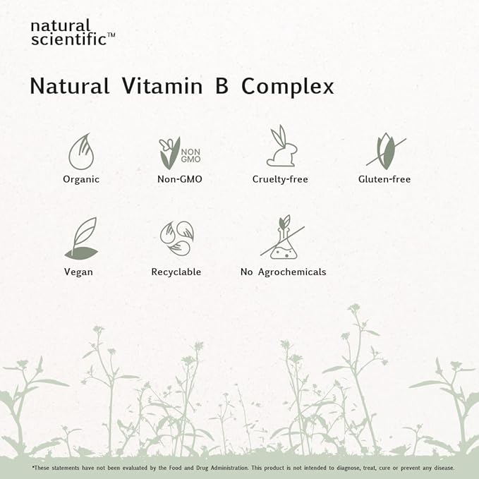 Organic Vitamin B Complex Supplement 30 Capsules