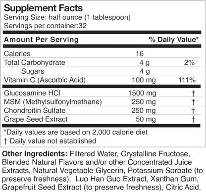 Dr's Advantage Liquid Glucosamine 1500- Chondroitin-MSM 16oz, Brown, DA867