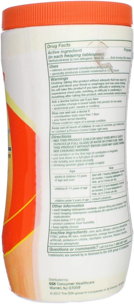 Citrucel Powder Orange Flavor Fiber Therapy 30 ounce 3)