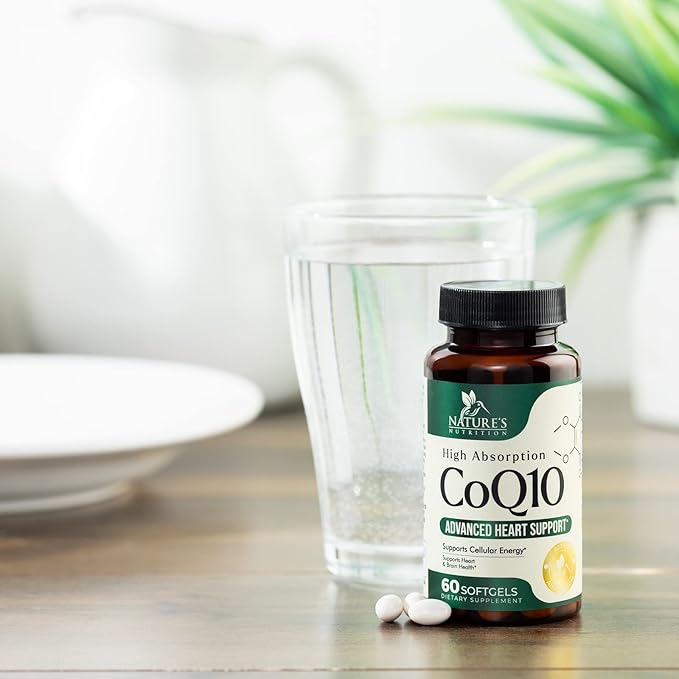 CoQ10 100mg Softgels Q10 Vitamins, Q10 Supplement 60 Softgels