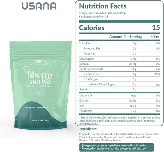 USANA Fibergy Active with Prebiotic Fiber 336 Grams 28 Servings