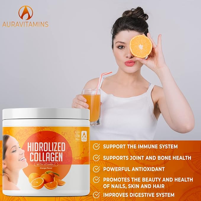 Hydrolyzed Collagen Powder Supplement 200gr (Orange)