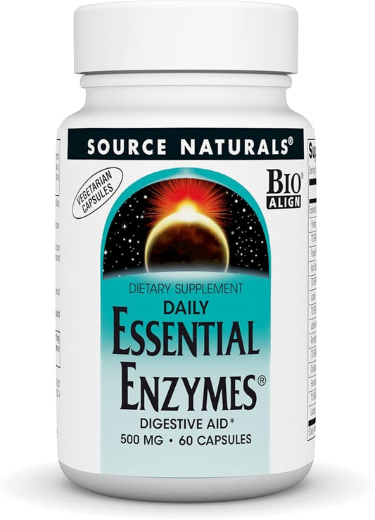Source Naturals Essential Enzymes 500mg Bio-Aligned 60 Vegetarian