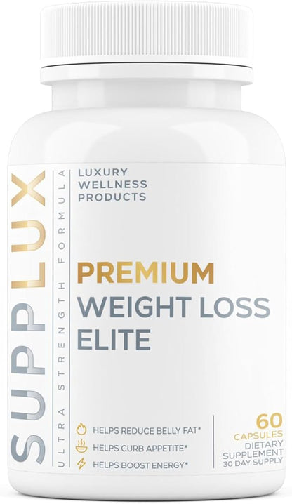 Premium Weight Loss Elite | Supports GLP-1 Pathway Function | Weight Loss Pills for Women, Fat Burner for Men | 5 Strategic Backed Ingredients | 3rd Party Tested Supplement - 60 Pills