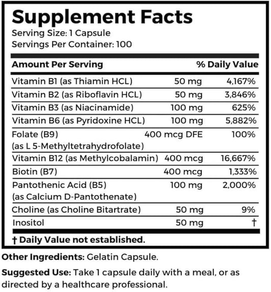 Dr Clark Store B Vitamin Complex (SuperB100), 501 501 mg 100 Gelatin