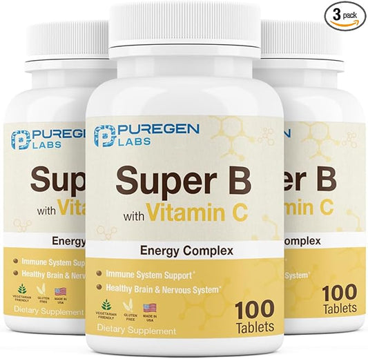 Puregen Labs Super B Energy Complex 3 Pack 300 Tablets