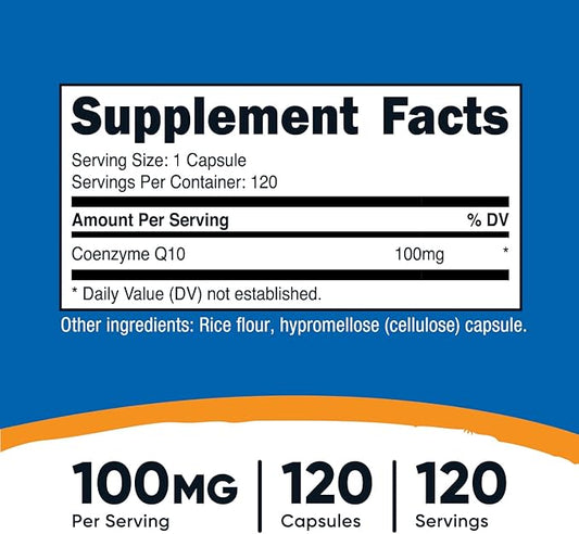 Nutricost CoQ10 100mg, 120 Vegetarian Capsules, 120 Servings Q10