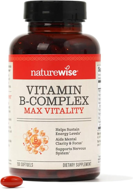 NatureWise Vitamin B Complex for Women B1 B2 B2 B3 B3 B6 B6 B12 B12 - 150 Softgels[5-Month Softgels[5-Month Supply]