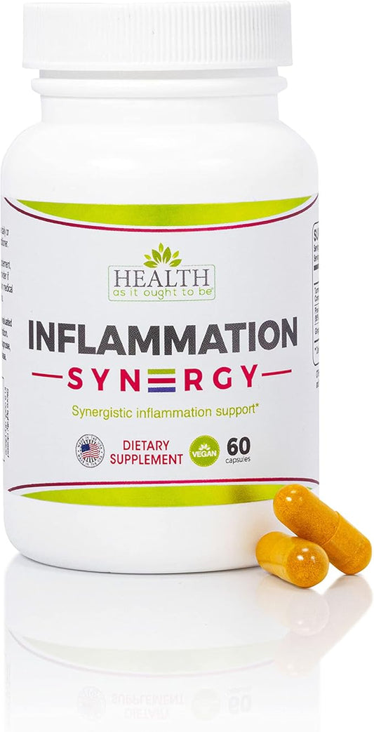 Health As It Ought To Be Syn3rgy Supplement | Physician Formulated Capsules with Turmeric, Pine Bark, Ginger Root | 60 Capsules