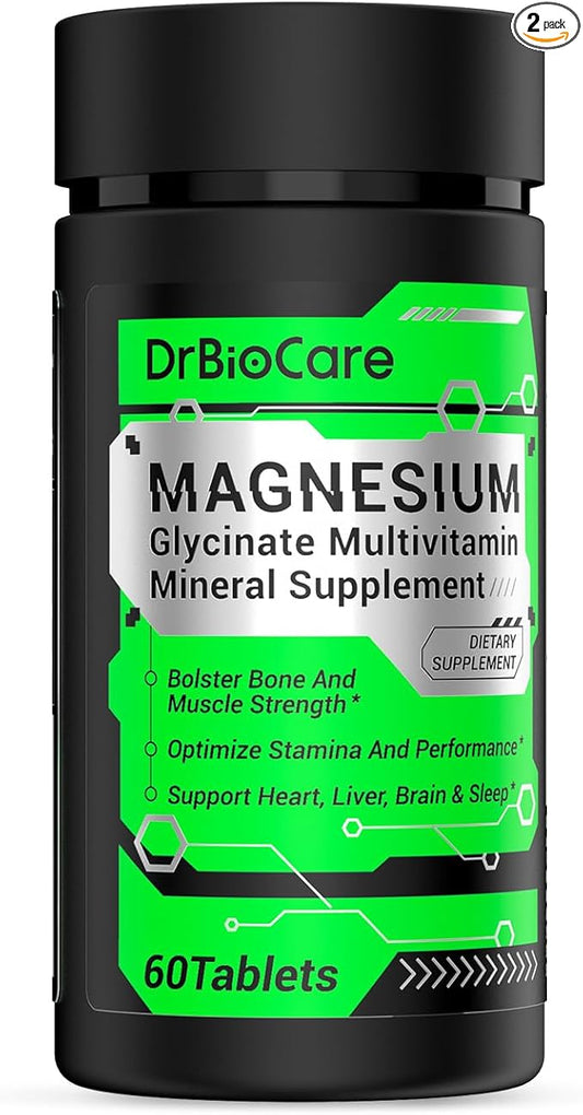 Energy Boost & Magnesium Glycinate, Contains D3, Vitamin 120 Tablets