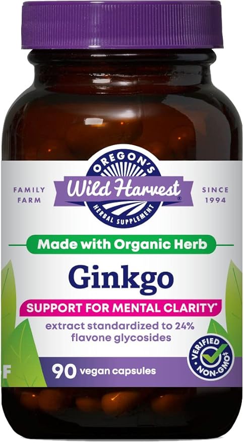 Oregon's Wild Harvest Non-GMO Ginkgo Certified 90 Count