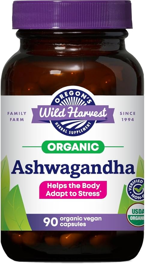 Oregon's Wild Harvest Certified Organic Ashwagandha 1200 MGS, 90 Count