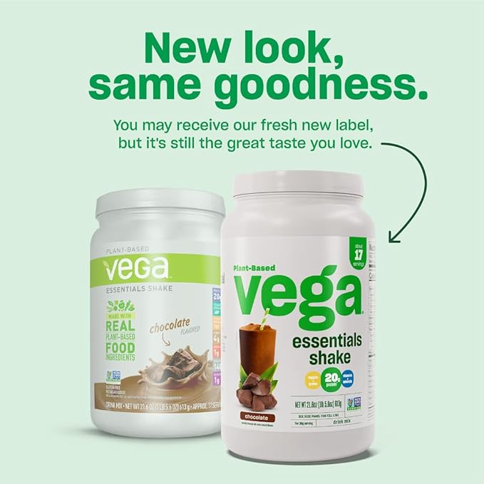 Vega Essentials Plant Based Protein Powder, Vanilla 1.3 lbs