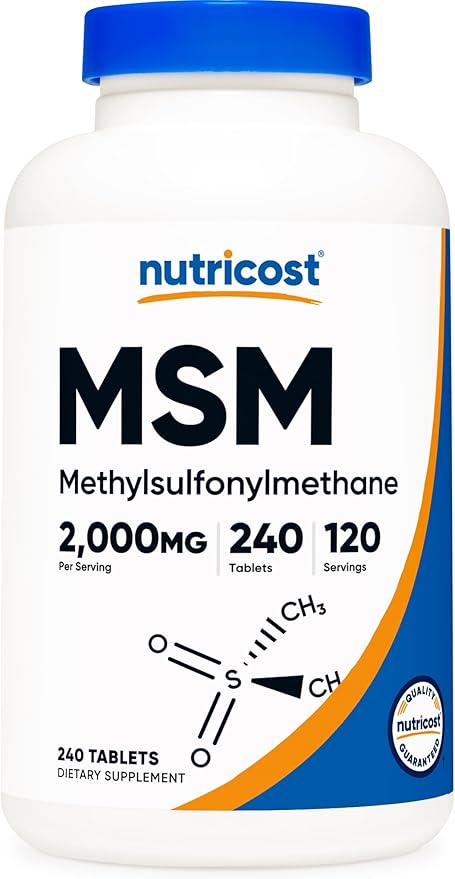 Nutricost MSM Tablets (Methylsulfonylmethane) 2000mg Per 120 Servings, 240 Tablets