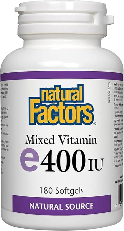 Natural Factors, Mixed Vitamin E 400 180 softgels (180 servings)