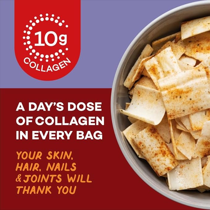 10-Pack Collagen Protein Chips - Sweet Chilli Pepper & Tomato Basil Flavors - 13g Protein Per Bag, GMO-Free, Gluten-Free, Tasty Savory Collagen Protein Snack