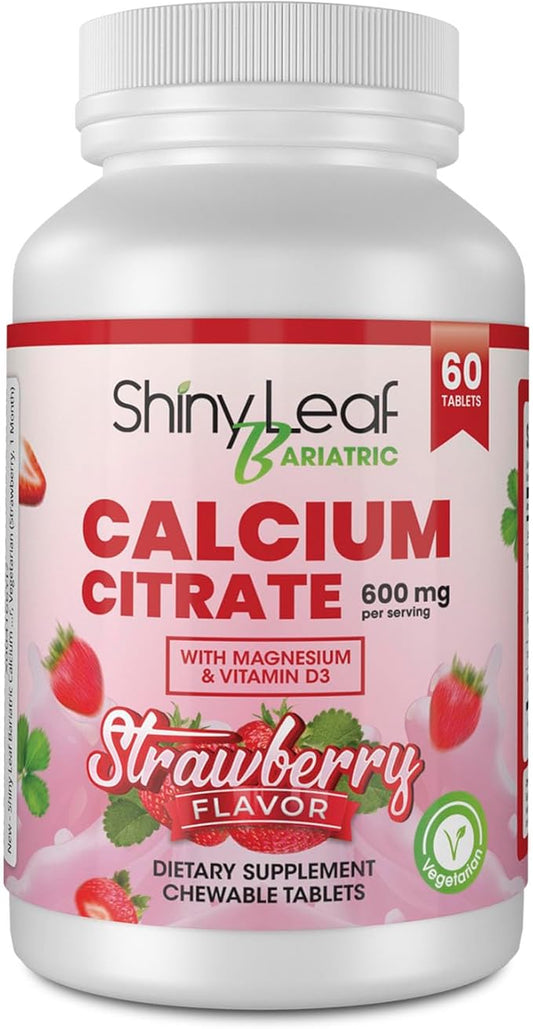 Shiny Leaf Bariatric Calcium Citrate 600 60 Ct D3, Natural (3 Months)