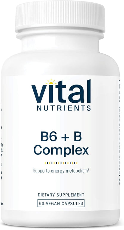 Vital Nutrients Vitamin B6 + B Complex B6 for 60 Capsules