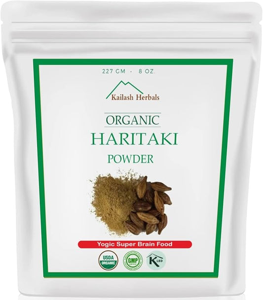 Organic Haritaki Powder USDA Certified Organic, 1/2 Pound