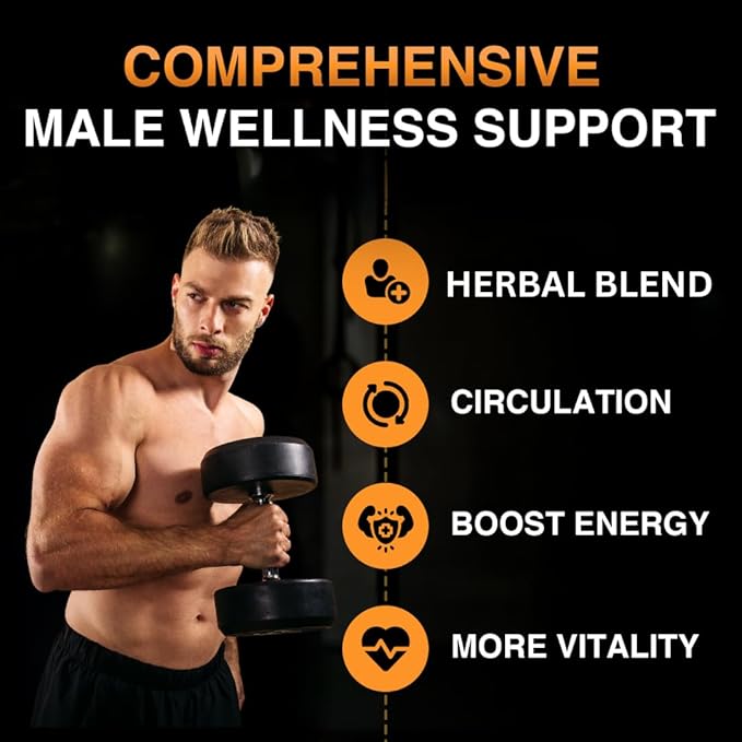 Stamen Male Wellness Supplement, Supports Circulation, More Energy and Vitality, Joint Health. Natural Daily Herbal Multivitamin Supplement for Men. (1 Pack)