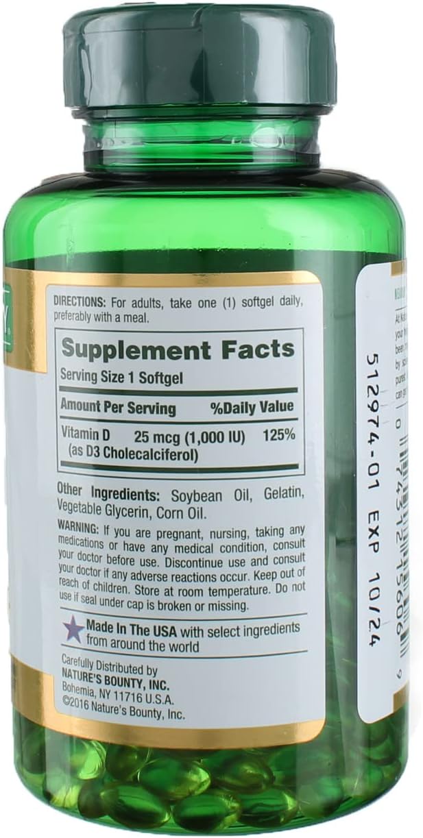 Nature's Bounty Vitamin D3-1000 IU, Rapid 250 ea 2)