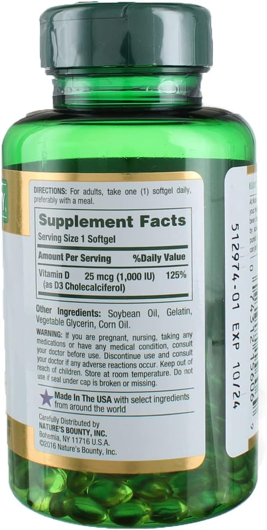 Nature's Bounty Vitamin D3-1000 IU, Rapid 250 ea 2)