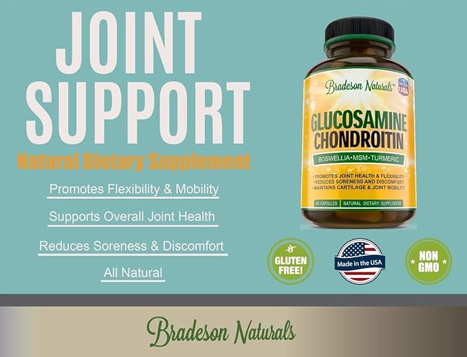 Joint Supplement with Glucosamine Chondroitin Turmeric 90 Capsules.