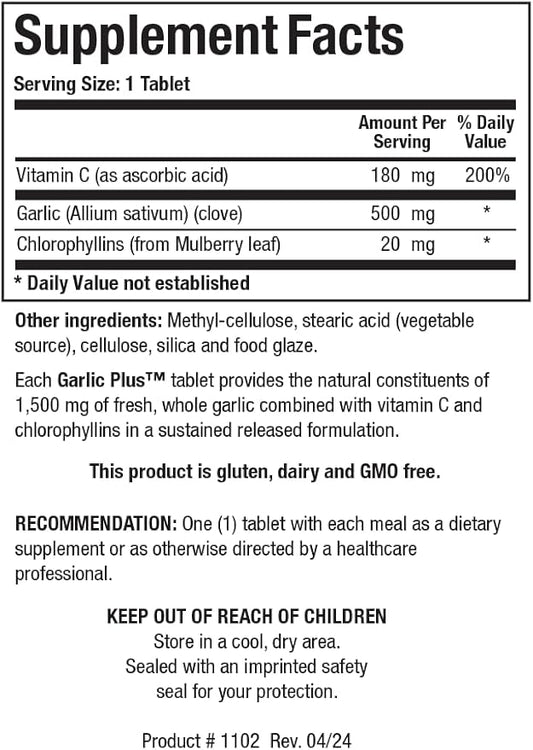 Biotics Research Garlic Plus Pure Garlic 100 Tablets