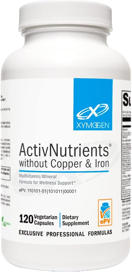XYMOGEN ActivNutrients without Copper & Iron B12, Zinc (120 Capsules)