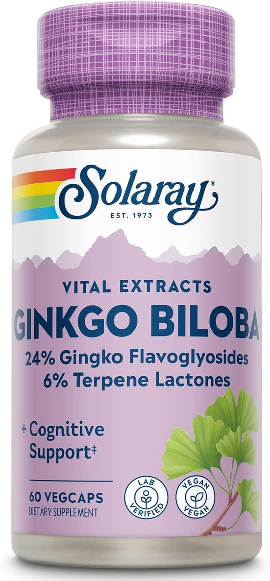 SOLARAY Ginkgo Biloba Extract, 60mg 60 Count