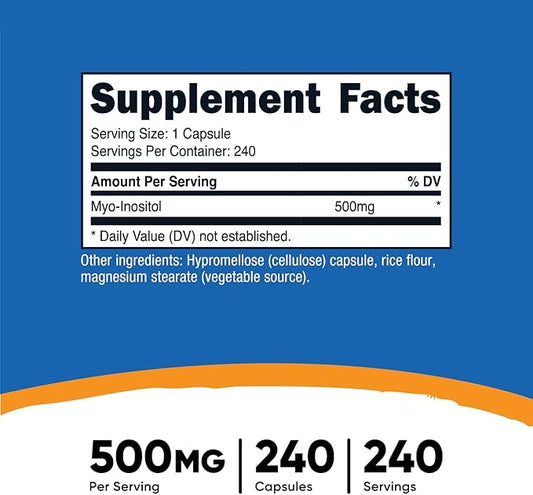 Nutricost Inositol Capsules 500mg, 240 Capsules