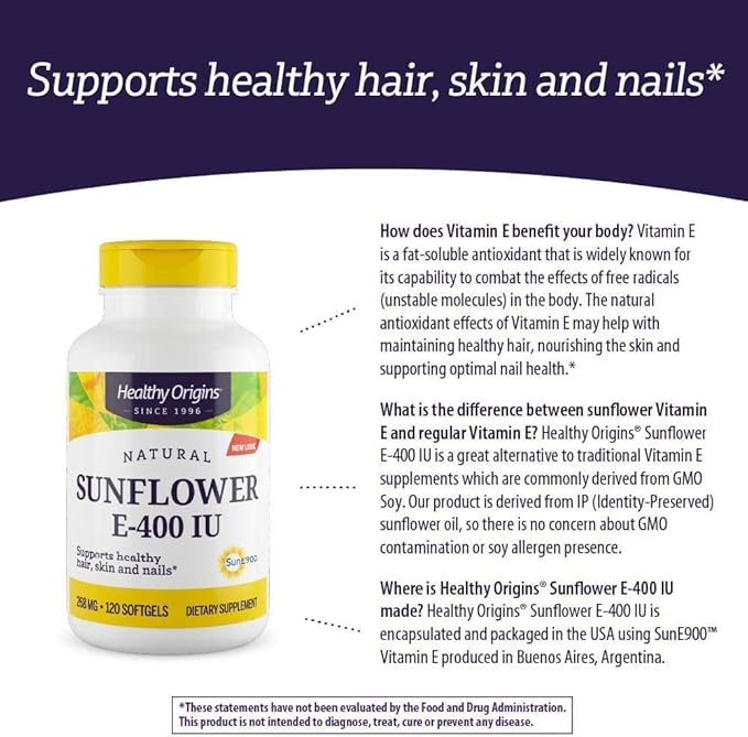 Healthy Origins Vitamin E, 400 IU 900) - 120 Softgels