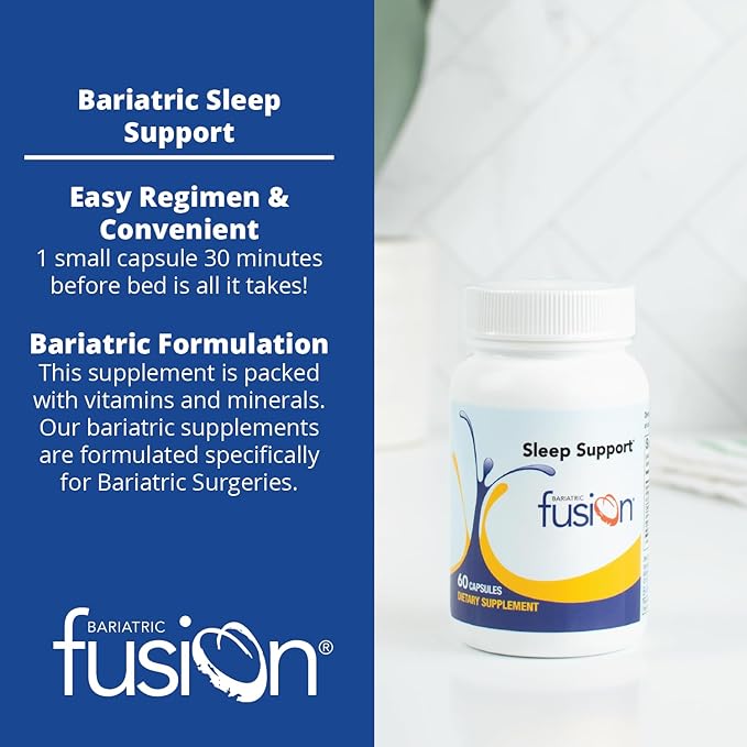 Bariatric Fusion Sleep Support | Vegan Sleep Supplement with Melatonin and Ashwagandha | Bariatric Vitamin for Adults* | Gluten, Dairy and Soy Free | Non-GMO | 60 Capsules