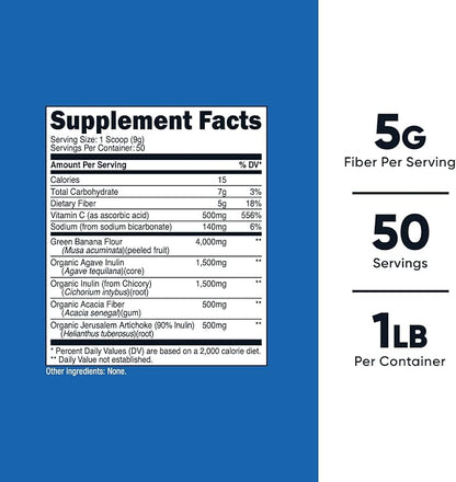 Nutricost Prebiotic Fiber Powder (1 LB, Unflavored)