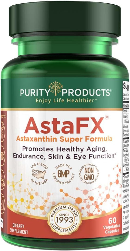 Purity Products AstaFX Astaxanthin Antioxidant Super 4 mg 60 Vegetarian