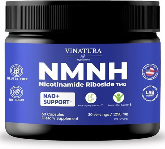 NMNH Nicotinamide Riboside & TMG 1250mg per 60 Capsules 30 Servings