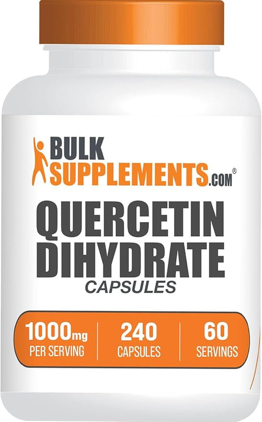 BulkSupplements.com Quercetin Dihydrate Capsule - Quercetin Supplements, Quercetin 1000mg, Quercetin Capsules - Antioxidants Supplement, 4 Capsules per Serving, 240 Capsules