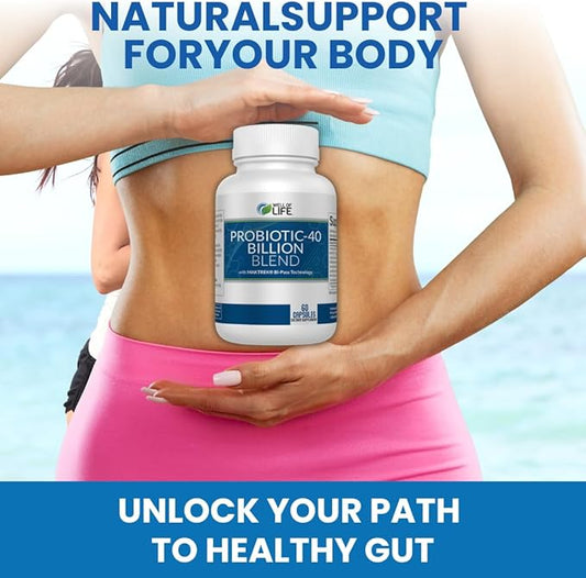 Probiotic-40 Billion: Helps Gut Health & 4 Strain 40 Billion 60 Capsules.