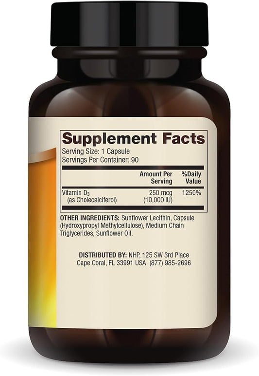 Dr. Mercola Liposomal Vitamin D3 - Supports Heart, Bone & Immune Health - 10,000 IU Per Serving - Non-GMO, Soy Free & Gluten Free - 90 Capsules (90 Servings)