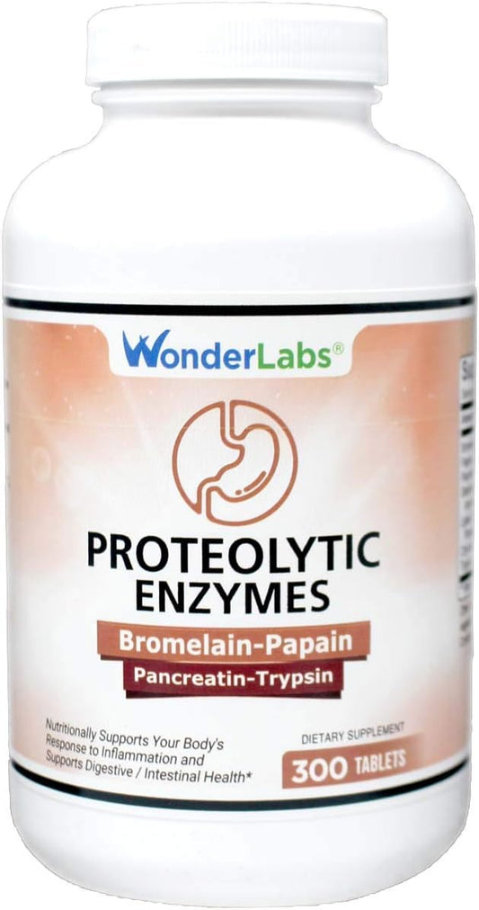 Proteolytic Enzymes | Bromelain Papain Pancreatin 550 mg 300 tablets