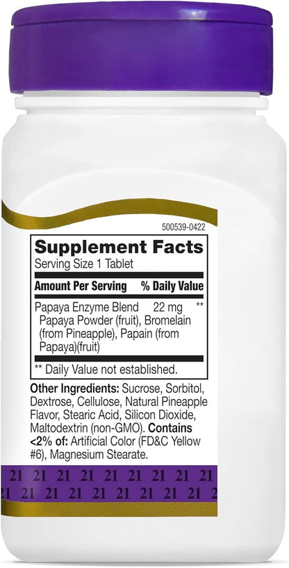 21st Century Papaya Enzyme Chewable Tablets, 100 Count 2)