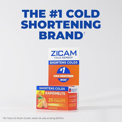 Zicam Cold Remedy Zinc Rapidmelts, Citrus 25 Count 1)