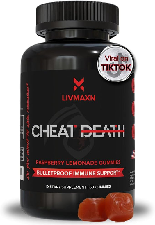 Cheat Death, 20-in-1 Multivitamin for Men B12 | 7 Herb 60 Gummies.