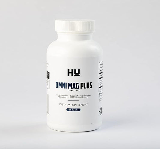 HU-Omni MAG Plus D3+K2+Mg: Vitamin D Supplement D3 5,000 5,000 IU, K2 120 120 mcg(MK7), mcg(MK7), MG 75mg - 120 Capsules